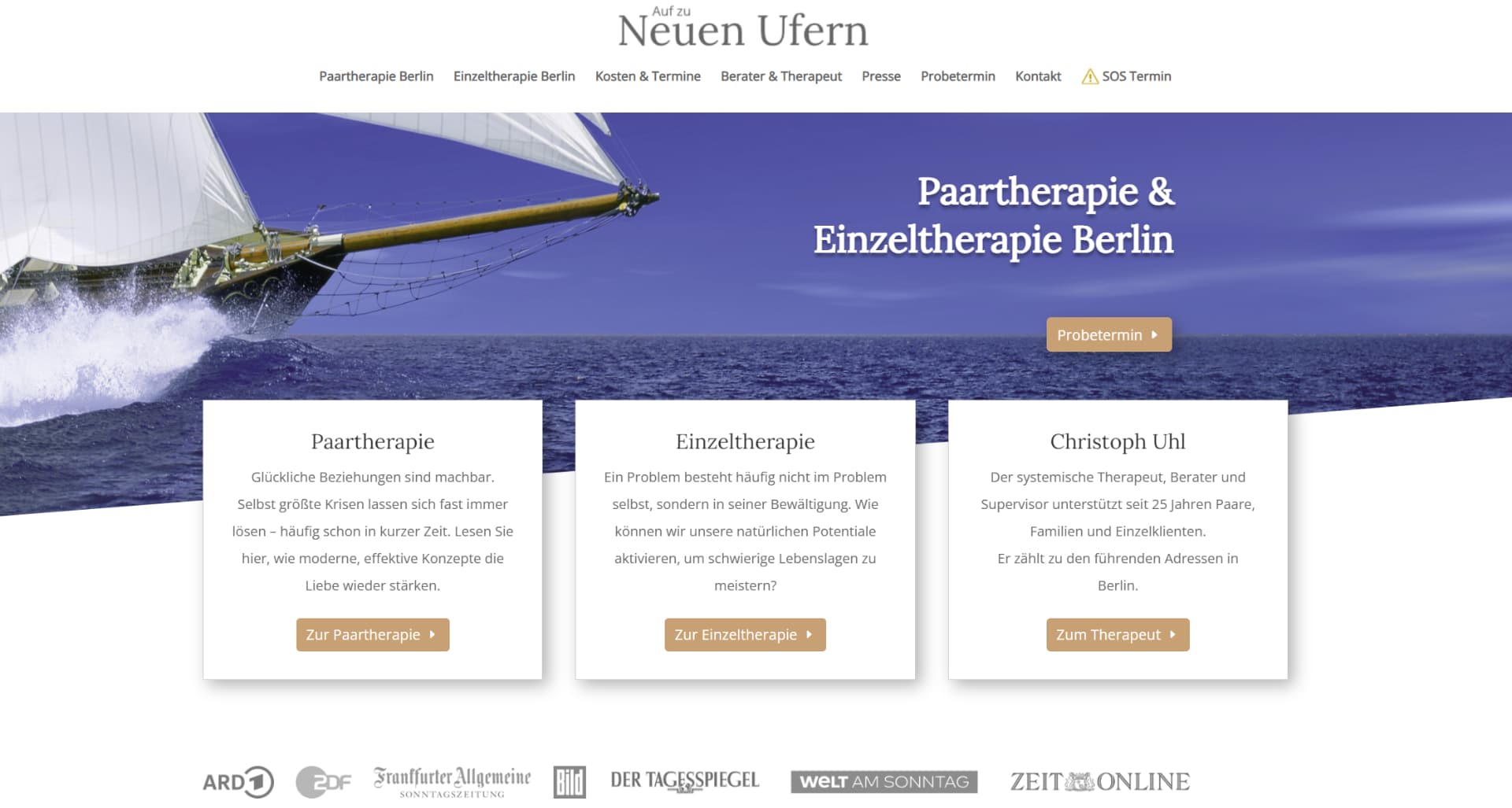 Website Auf zu neuen Ufern