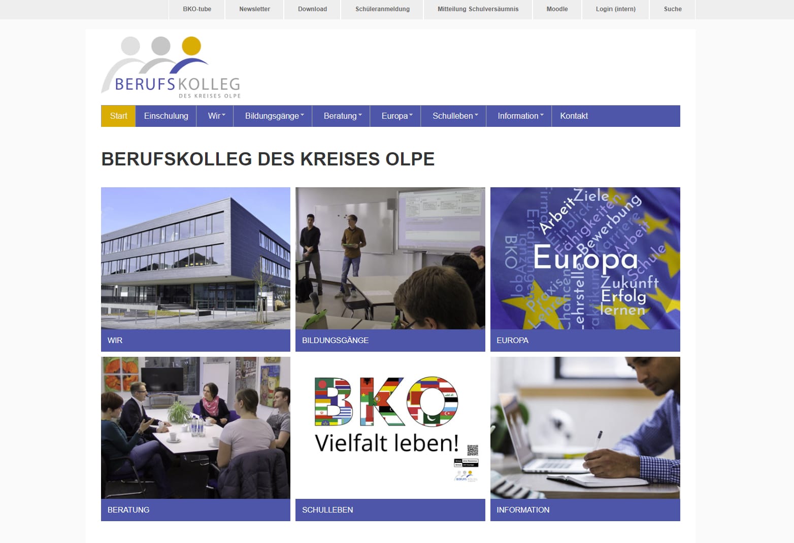 Website Berufskolleg Olpe