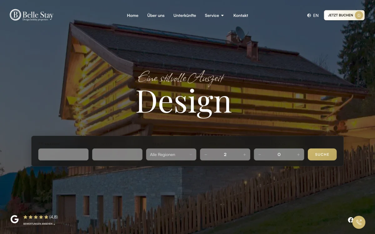 Website-Ansicht: Belle Stay