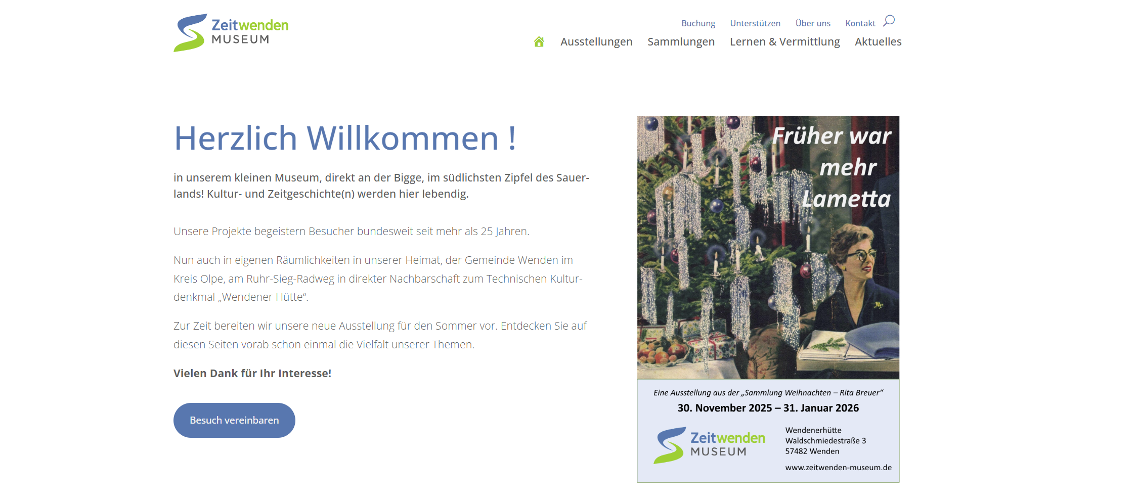 Screenshot Website Zeitwenden Museum